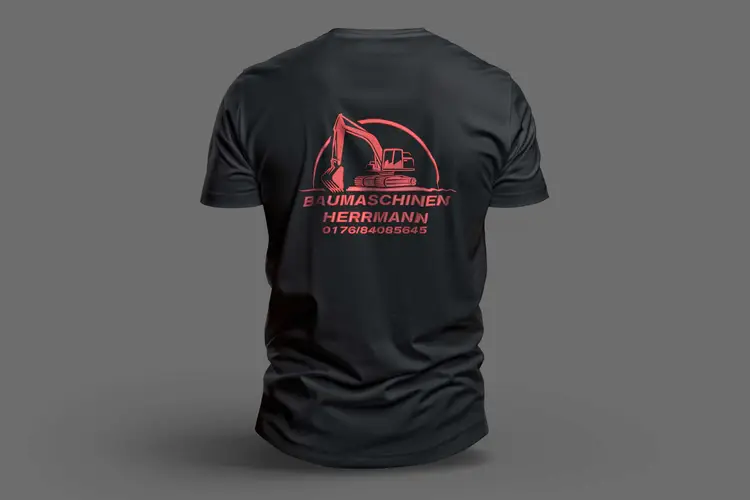 Baumaschinen Herrmann Textildruck T-Shirts